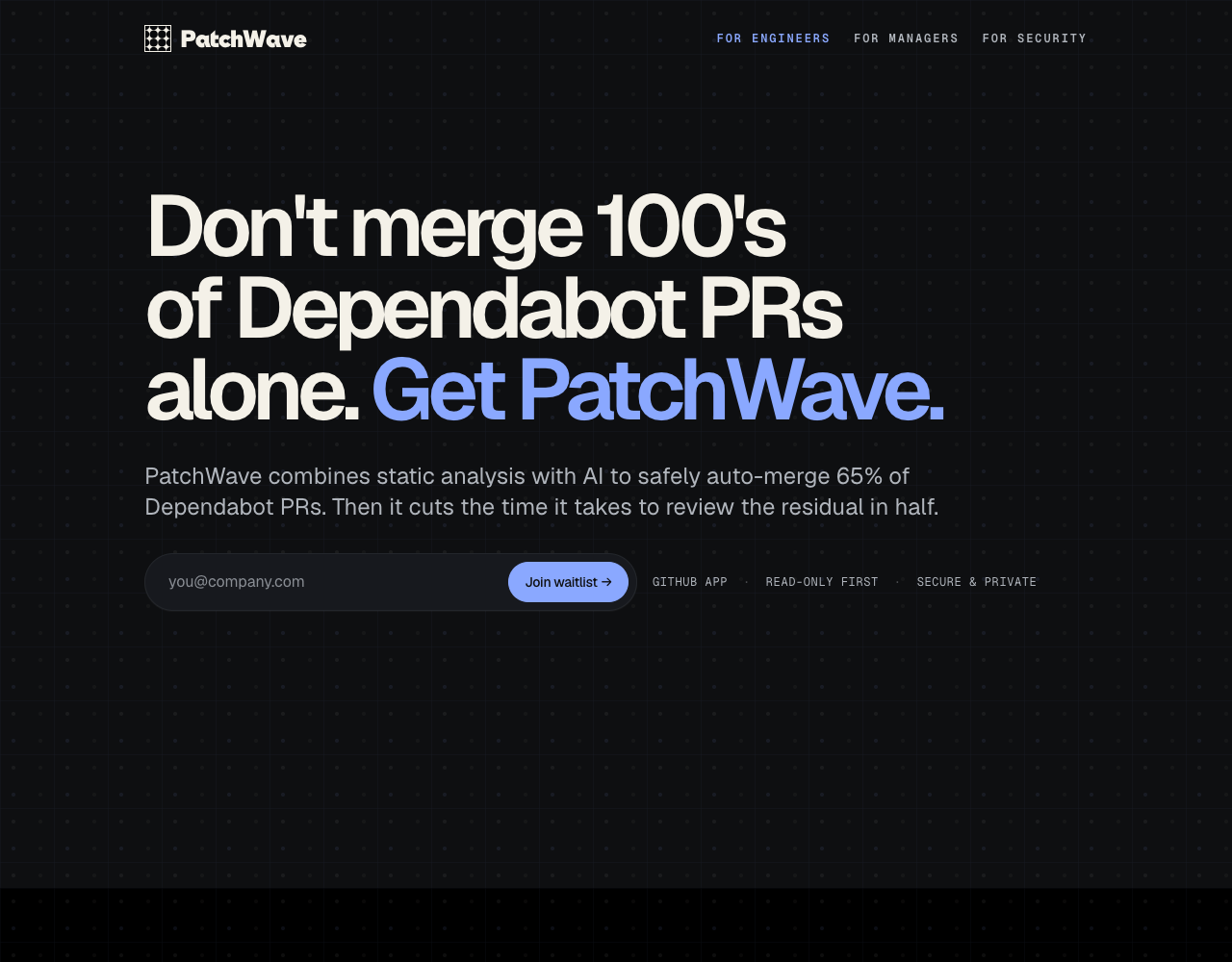 PatchWave dashboard preview